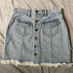MINKPINK Light Blue Denim Mini Skirt